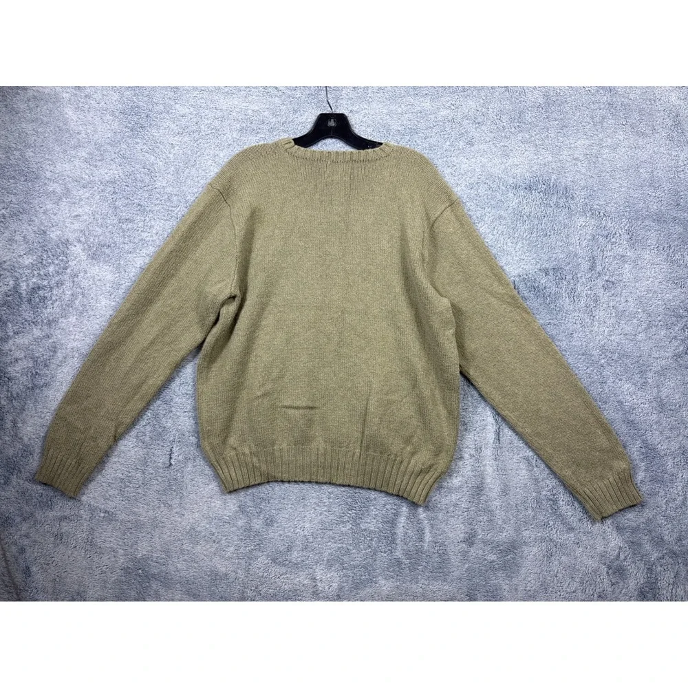 Polo Ralph Lauren Mens XL Green Cotton Crewneck Sweater Pony Logo